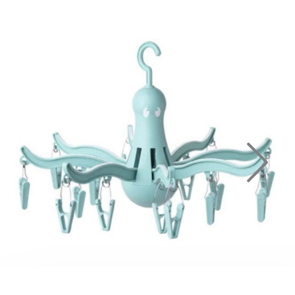 IKEA PRESSA 16 Clip Hanging Drying Rack Foldable Laundry Hanger Light Blue NEW